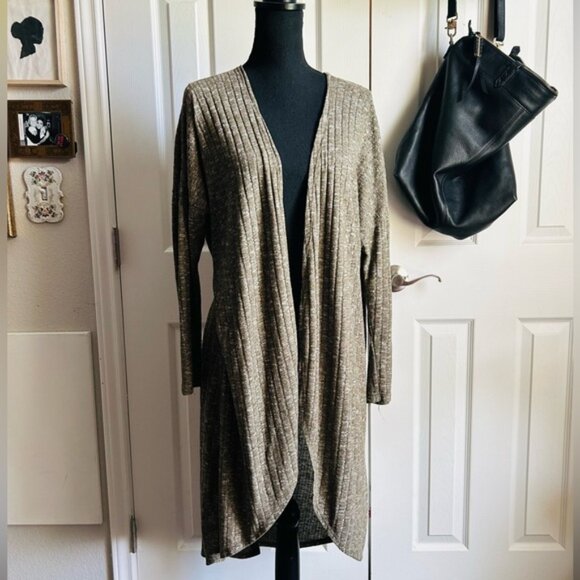 french laundry sage green minimalist lightweight open front duster cardigan - Picture 1 of 6